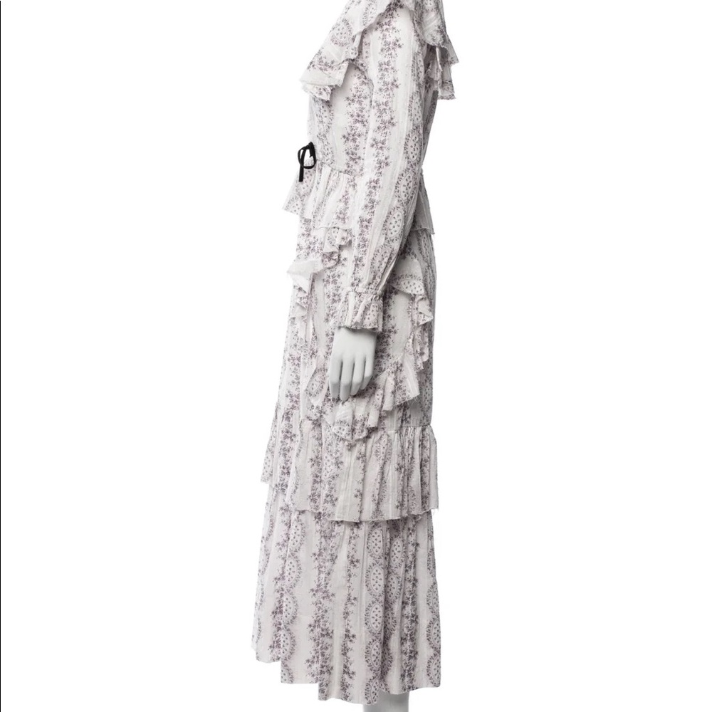LoveShackFancy Floral Ruffle Sleeve Victorian Maxi Dress Size M NWOT - Picture 2 of 7